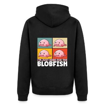Poisson blob mignon Poisson laid - Veste à capuche bio Premium Unisexe - noir - Dos - Nico (187cm)