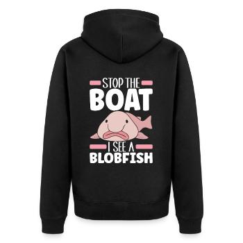Poisson blob mignon poisson laid - Veste à capuche bio Premium Unisexe - noir - Dos - Nico (187cm)