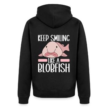 Poisson blob mignon poisson laid - Veste à capuche bio Premium Unisexe - noir - Dos - Nico (187cm)