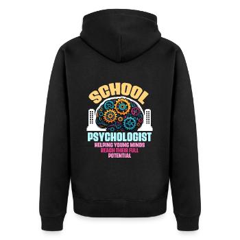 Psychologue scolaire Aider les jeunes esprits Counseling - Veste à capuche bio Premium Unisexe - noir - Dos - Nico (187cm)