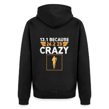 Half Marathon 13, 1 Mile Marathon Runner - Unisex Premium Organic Zip Hoodie - black - Back - Nico (187cm)