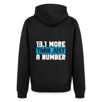 Half Marathon 13, 1 Mile Marathon Runner - Unisex Premium Organic Zip Hoodie - black - Back - Nico (187cm)