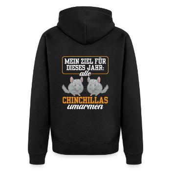 Chinchillas étreignant le rongeur Chinchilla - Veste à capuche bio Premium Unisexe - noir - Dos - Nico (187cm)