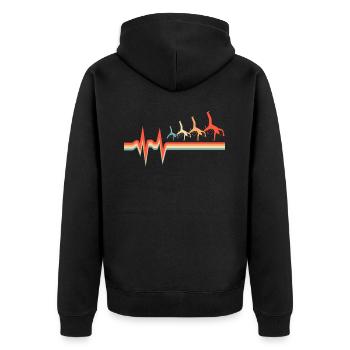 Capoeira Danse Martiale Ekg Battement de Cœur - Veste à capuche bio Premium Unisexe - noir - Dos - Nico (187cm)