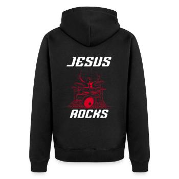 Rock 'n' Roll Music, Dancing, Concert, Festival - Unisex Premium Organic Zip Hoodie - black - Back - Nico (187cm)