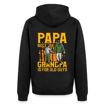 Papa parce que Grand-père est pour les vieux gars - Veste à capuche bio Premium Unisexe - noir - Dos - Nico (187cm)
