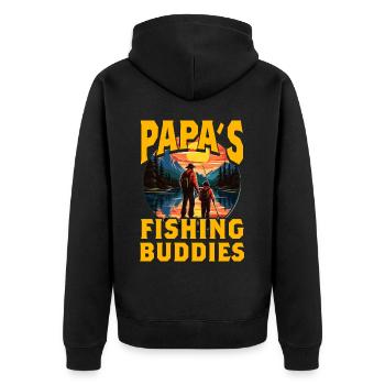 Papas Angelfreunde - Unisex Premium Bio Zip Hoodie - Schwarz - Hinten - Nico (187cm)