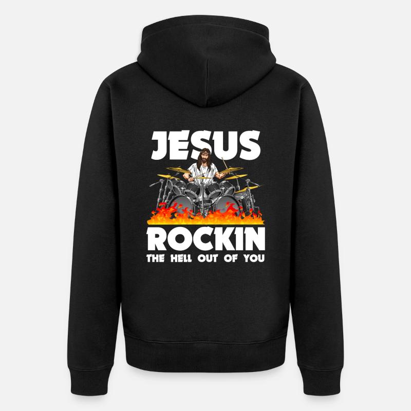 Drums Drummers Drummers - Unisex Premium Organic Zip Hoodie - black