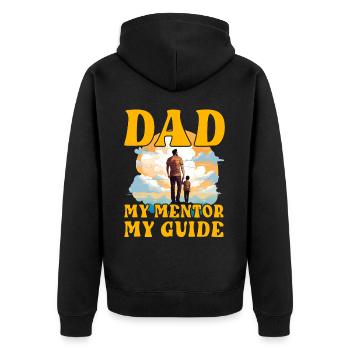 Dad My Mentor My Guide - Unisex Premium Organic Zip Hoodie - black - Back - Nico (187cm)