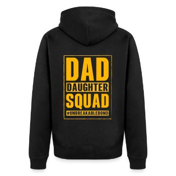 Vater-Tochter-Truppe - Unisex Premium Bio Zip Hoodie - Schwarz - Hinten - Nico (187cm)
