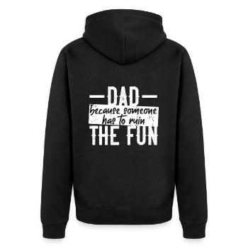 Humorous Father Saying Funny Dad - Unisex Premium Organic Zip Hoodie - black - Back - Nico (187cm)