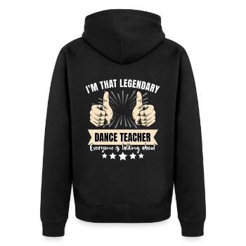 Legendärer Tanzlehrer - Unisex Premium Bio Zip Hoodie - Schwarz - Hinten - Nico (187cm)
