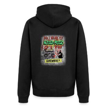 Hardcore Musique Rave Raver Années 90 EDM DJ Rave Techno - Veste à capuche bio Premium Unisexe - noir - Dos - Nico (187cm)