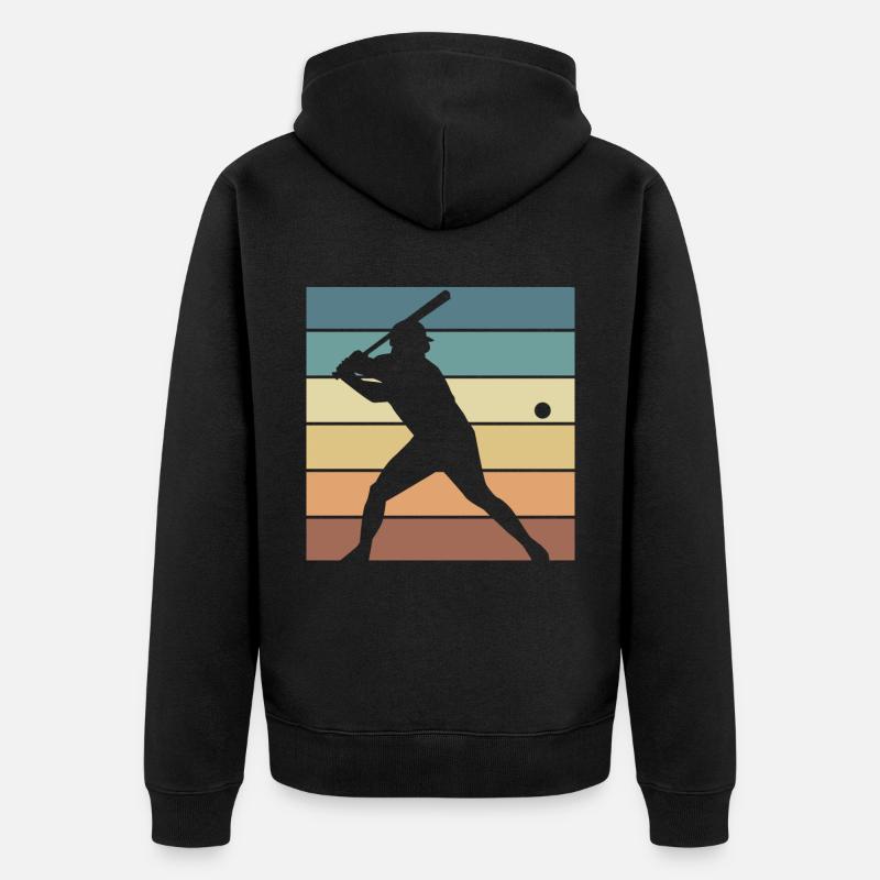 Baseball Retro Evolution Cooler, lustiger - Unisex Premium Bio Zip Hoodie - Schwarz