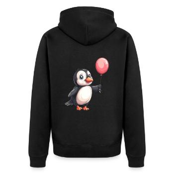 Ballon Pingouin Kawaii Pingouin Mignon - Veste à capuche bio Premium Unisexe - noir - Dos - Nico (187cm)