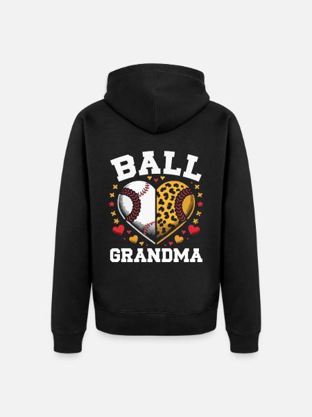 Baseball Grandma Grandmother Grandparents Day - Unisex Premium Organic Zip Hoodie - black