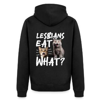 Gender Lesbian Gay Trans Queer Cat Rainbow - Unisex Premium Organic Zip Hoodie - black - Back - Nico (187cm)