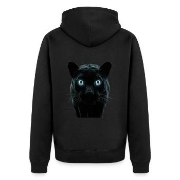 Glowing Eyes - Unisex Premium Organic Zip Hoodie - black - Back - Nico (187cm)