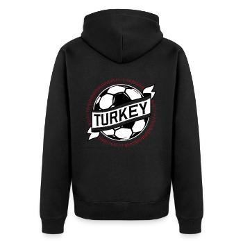 Turkey Gift Turkey Football Soccer Europe Turk - Unisex Premium Organic Zip Hoodie - black - Back - Nico (187cm)