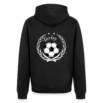 Turquie Cadeau Turquie Football Europe Turquie - Veste à capuche bio Premium Unisexe - noir - Dos - Nico (187cm)