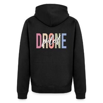 RC Airplane Drone Quadcopter - Unisex Premium Organic Zip Hoodie - black - Back - Nico (187cm)