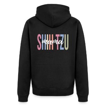 Shih Tzu Maman Amoureux des chiens Maman de chien - Veste à capuche bio Premium Unisexe - noir - Dos - Nico (187cm)