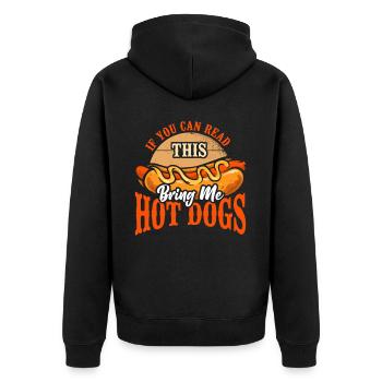Hot Dog Adulte Si vous pouvez lire ceci - Veste à capuche bio Premium Unisexe - noir - Dos - Nico (187cm)