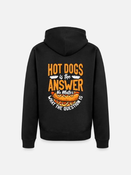 Hotdog voksen hotdog er - Premium økologisk unisex-hættejakke - sort