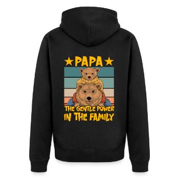 Papa, le doux pouvoir de la famille - Veste à capuche bio Premium Unisexe - noir - Dos - Nico (187cm)