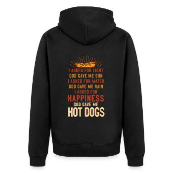 Hot Dog Adulte J’ai demandé de la lumière - Veste à capuche bio Premium Unisexe - noir - Dos - Nico (187cm)