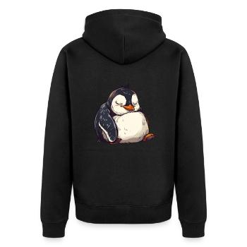 Pingouin Kawaii Pingouin mignon - Veste à capuche bio Premium Unisexe - noir - Dos - Nico (187cm)