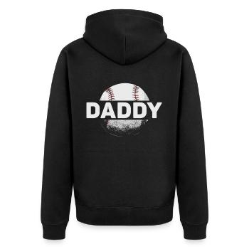 Lustige Baseball-Papa-Sportfans Coole - Unisex Premium Bio Zip Hoodie - Schwarz - Hinten - Nico (187cm)