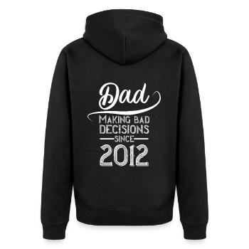 Funny Father Perfect Father's Day Design 2012 - Unisex Premium Organic Zip Hoodie - black - Back - Nico (187cm)