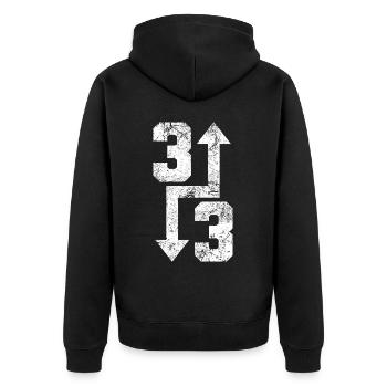 Fun Baseball Trois Lanceurs Receveurs Home Run - Veste à capuche bio Premium Unisexe - noir - Dos - Nico (187cm)