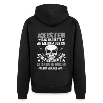 Maître artisan Exam Master Pass Dicton - Veste à capuche bio Premium Unisexe - noir - Dos - Nico (187cm)