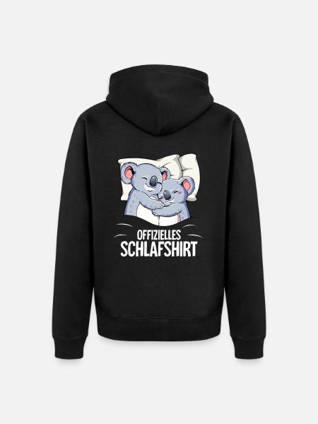 Official Koala Sleep Shirt - Unisex Premium Organic Zip Hoodie - black