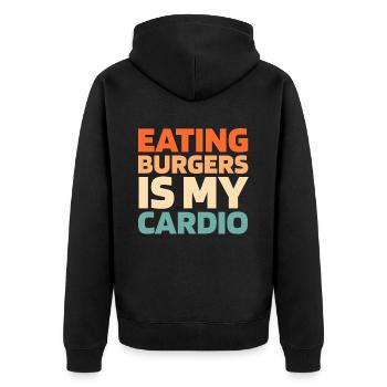 Burger Hamburger Citation cardio amusante - Veste à capuche bio Premium Unisexe - noir - Dos - Nico (187cm)