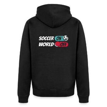 Fußball Fußballer Soccer sur World Off - Veste à capuche bio Premium Unisexe - noir - Dos - Nico (187cm)