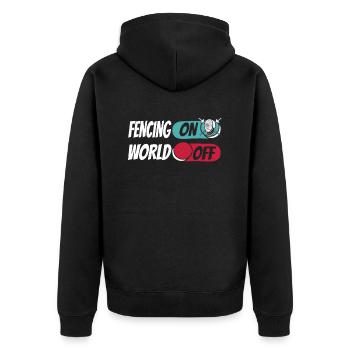 Fechten Fechter Fencing On World Off - Unisex Premium Organic Zip Hoodie - black - Back - Nico (187cm)