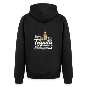 Tequila Sunrise Booze Party Mexico Gift - Unisex Premium Organic Zip Hoodie - black - Back - Nico (187cm)
