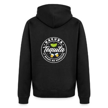 Tequila Sunrise Booze Party Mexico Gift - Unisex Premium Organic Zip Hoodie - black - Back - Nico (187cm)
