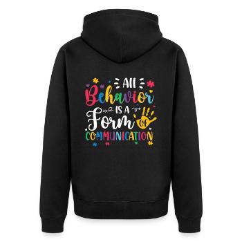 Autism Awareness Day Autistic Gift - Unisex Premium Organic Zip Hoodie - black - Back - Nico (187cm)