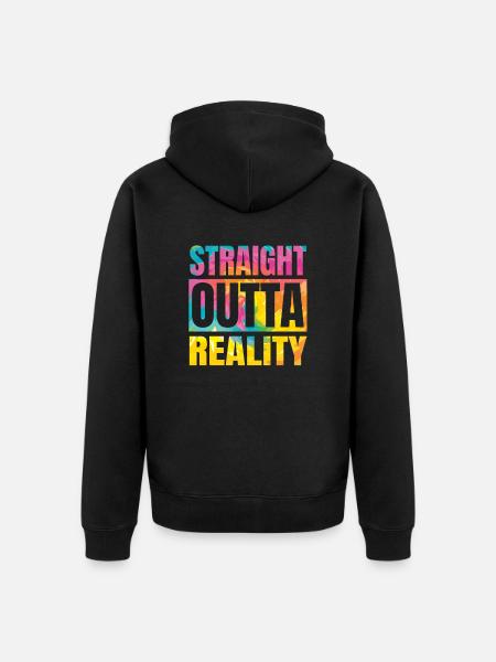 Reality Hardcore-Rave House-Music Raver EDM DJ - Premium økologisk unisex-hættejakke - sort
