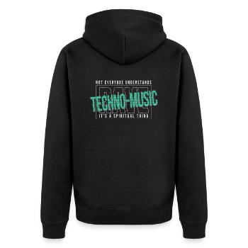 Hardcore Rave Music Raver, EDM, House Music - Unisex Premium Organic Zip Hoodie - black - Back - Nico (187cm)