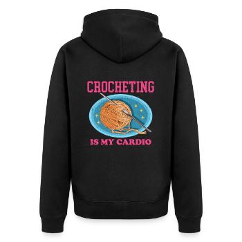 Crochet Crochet Crochet Crochet Yarn Gift - Unisex Premium Organic Zip Hoodie - black - Back - Nico (187cm)