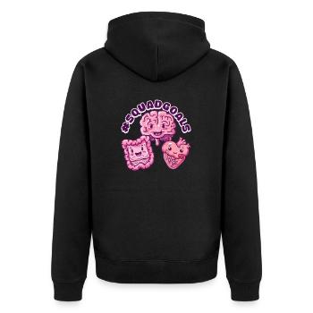 GI-Krankenschwester #SQUADGOALS - Unisex Premium Bio Zip Hoodie - Schwarz - Hinten - Nico (187cm)