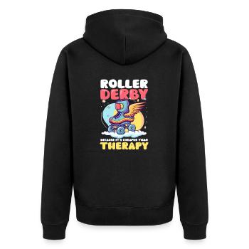 Roller Derby Thérapie moins chère - Veste à capuche bio Premium Unisexe - noir - Dos - Nico (187cm)