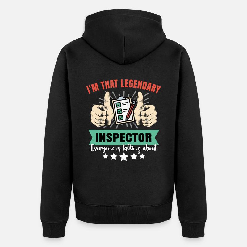 Legendärer Inspektor - Unisex Premium Bio Zip Hoodie - Schwarz