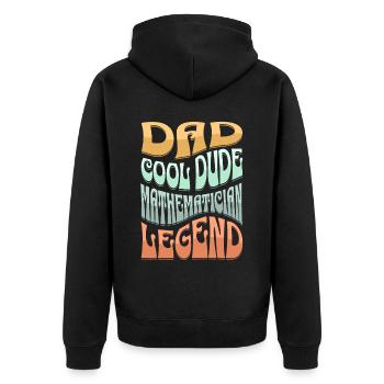 Papa mathématicien - Veste à capuche bio Premium Unisexe - noir - Dos - Nico (187cm)