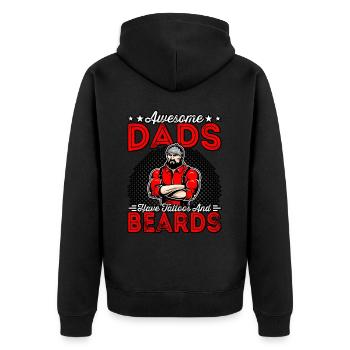 Awesome Dads have Tattoos and Beards - Unisex Premium Organic Zip Hoodie - black - Back - Nico (187cm)